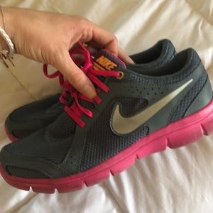 Pink and grey Nike flex performance